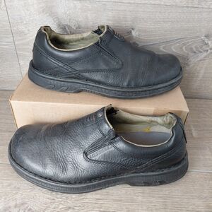 Merrell World Legend Shoes Men 8.5 Black Leather Slip On Pebbled Stollen J45053